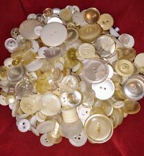 Bulk Lot 500+ Assorted White/Clear Buttons for Crafts, Variety Of Sizes/ Types picture