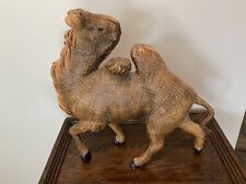 Vintage Shanghai Handicrafts Camel Woven Basket Style Sculpture Figure 15.5” picture
