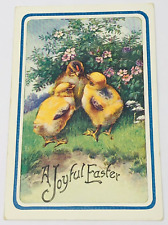 c1910 A Joyful Easter Baby Chicks Embossed Postcard American Colortype  picture