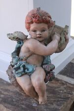 ANtique Plaster cherub, hand painted FRENCH EXC picture