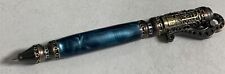 HIGH QUALITY LEVER ACTION STEAMPUNK DARK TEAL PEARL ACRYLIC BALL POINT PEN picture