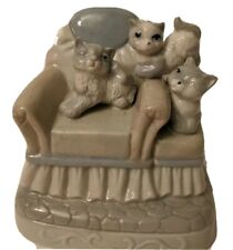 Cats In A Chair Figurine Animal Collectible Kitty Cats Table Shelf Decoration  picture
