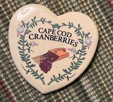 TT- VINTAGE CAPE COD CRANBERRIES HEART SHAPED PIN BADGE Good Spot on Back Rare picture