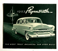 1953 PLYMOUTH CRANBROOK ORIGINAL  CAR AUTO SALES BROCHURE - FOLD-OUT picture