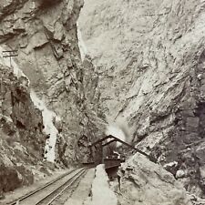 Antique 1898 Royal Gorge Railway Colorado USA Stereoview Photo Card P4847 picture
