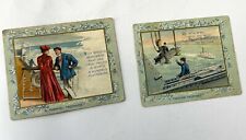 Antique TURKISH TROPHIES CIGARETTES Victorian Trade Card FORTUNE SERIES Lot of 2 picture