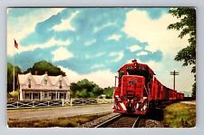 Denison TX-Texas, Katy Freight Train, Antique c1990 Vintage Souvenir Postcard picture