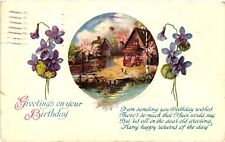 Vintage Postcard- Greetings on your Birthday picture