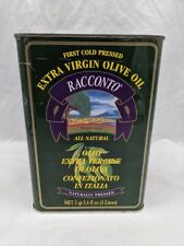 Vintage First Cold Pressed Extra Virgin Olive Oil Racconto Empty Tin picture