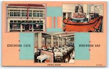 DENVER, CO Colorado ~ Roadside EDELWEISS CAFE & BAR c1940s Linen Postcard picture