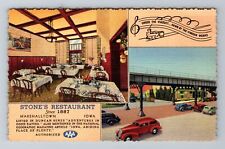 Marshalltown IA-Iowa, Stone's Restaurant, Advertising, Antique Vintage Postcard picture