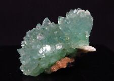 Rare formation of pointed green Apophyllite on stilbite #2251 picture
