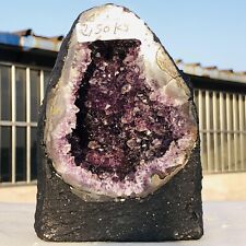5.47lb Natural Amethyst Geode Quartz Crystal Cluster Cathedral Energy healing picture