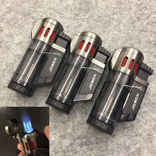 3 PCS JOBON High Capacity Triple Jet Torch Gas Lighter for Cigar Cigarette Black picture