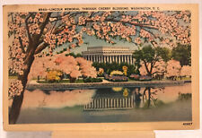 Vintage Postcard- 1938 View of Lincoln Memorial Through Cherry Blossoms picture