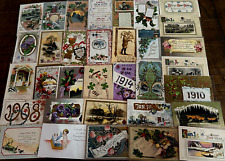Lot of  40 Antique~NEW YEAR'S ~Vintage Holiday ~Postcards~1900's~in Sleeves~h202 picture