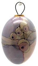 Fredrick Frances Handmade Porcelain Egg Abstract Pastel Ornament Signed picture