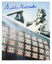 GABBY GABRESKI SIGNED 8x10 PHOTO WORLD WAR II FIGHTER ACE RARE BECKETT BAS picture