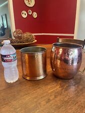Vintage Hammered Copper Planter And Extremely Large Copper Mule Mug picture