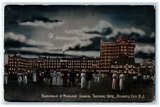 1917 Boardwalk Moonlight Traymore Hotel Night Atlantic City New Jersey Postcard picture