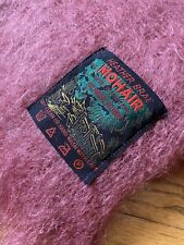 VIntage Mohair Blanket Throw Red/Pink 50s 60s Heather Brae Made in Scotland picture