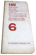 NOVEMBER 1975 NORFOLK & WESTERN N&W FORT WAYNE DIVISION EMPLOYEE TIMETABLE #6 picture