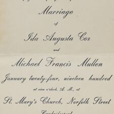 1900 Wedding Ida Cox Michael Mullen St Mary's Church Norfolk St Cambridgeport picture
