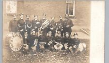 CITIZENS MARCHING BAND navarre oh real photo postcard rppc ohio parade music picture