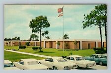 Sarasota FL, Vocational-Technical Center, Classic Cars, Florida Vintage Postcard picture