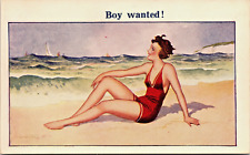 Bamforth Saucy Seaside Vacation Series Risque Bathing Beauty Beach P.UN. N-231 picture