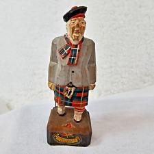 Wood Hand Carved Scotsman in Kilt Canada Rimouski Vintage Trygg? Art Granny Core picture