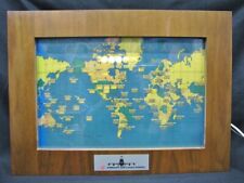 Rare 1959 Korean Airlines World Time Cargo Lighted Shadowbox Map / Clock picture