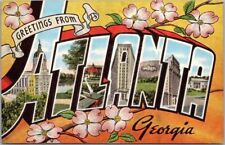 c1940s ATLANTA, Georgia Large Letter Postcard Multi-View / KROPP Linen #10308 picture