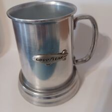 Goodyear Blimp Beer Tankard Aluminum With Glass Bottom  Man Cave  VINTAGE picture