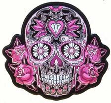 DELUXE JUMBO EMBROIDERIED JEWEL SUGAR SKULL PATCH biker new JP68 patches LARGE picture