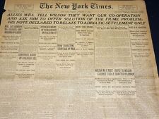 1920 FEBRUARY 17 NEW YORK TIMES NEWSPAPER- ALLIES WANT OUR CO-OPERATION- NT 7886 picture