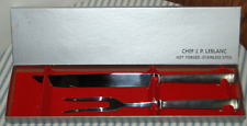Vintage Chef JP LeBlanc Hot Forged Stainless Steel Serving Knife and Fork Set picture