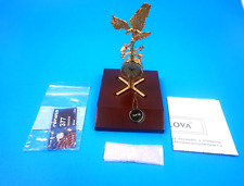 Bulova Quartz B0418 Weathervane Eagle Miniature Collectible Brass Clock A3 AW369 picture