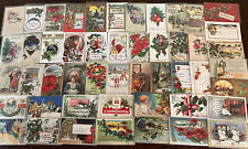 Big Lot of  68 Vintage 1900's Christmas Postcards~Santa's Children~Angels, etc. picture