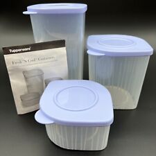 NOS Tupperware FRESH N COOL Set/3 Sm Med & Lg Keeper Containers w/ Purple Seals picture