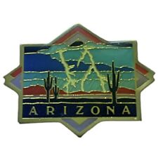 Vintage Arizona Desert Rainstorm Scenic Travel Souvenir Pin picture