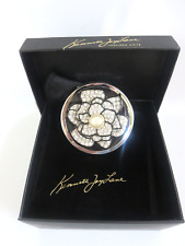 KENNETH JAY LANE SILVER TONE RHINESTONES PEARL 2 MIRRORS  COMPACT picture