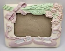 Vintage Ballerina and Flower bouquet photo frame 6 1/2 X 5 Inches picture