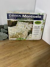 New Vtg 70s Cannon Monticello Full Size Sheet Set Floral Fitted Flat Pillowcases picture