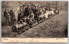 Easton PA~Amusement Island Park Miniature Railway~Adults & Children Ride~1907 picture