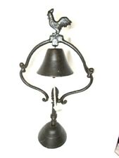 Cast Iron Bell Vintage Rooster/Chicken Farm Farmhouse Statue Home Decor picture