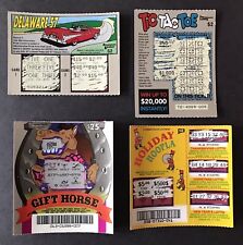 1980s-90s Old Extra Large  Instant Lottery Tickets, 4 different  , no cash value picture