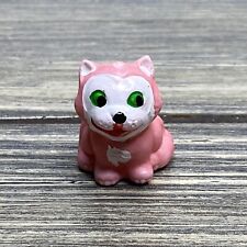 Vintage Pink White Smiling Cat Kitten Plastic Figure 1