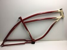 Prewar Schwinn Men’s Bicycle Frame 26” 2.125” Red White Bike Not Straight picture