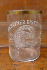 Pre Prohibition Era The Hayner Distilling Co. Etched Gold Trim Edge Shot Glass picture